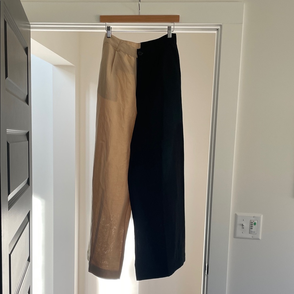 Two-Tone Black and Tan Women’s Pants